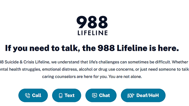 988 Suicide & Crisis Lifeline