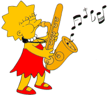 Lisa Simpson playing the saxaphone
