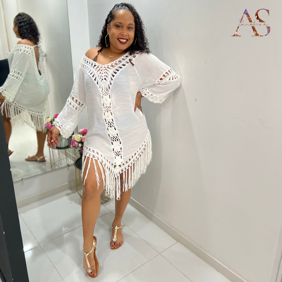 Robe Broderie à Frange 