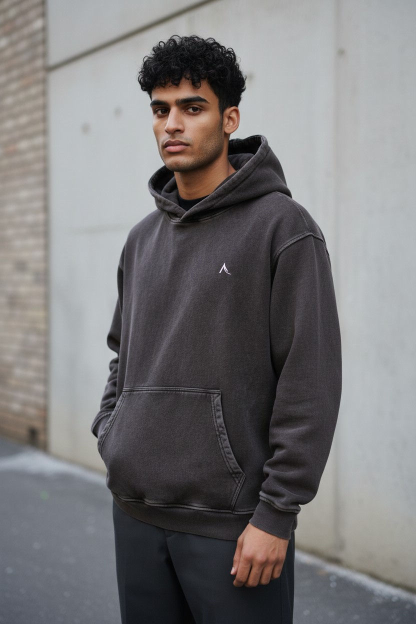 Man in 'More Than A Label™' Snow Washed Hoodie