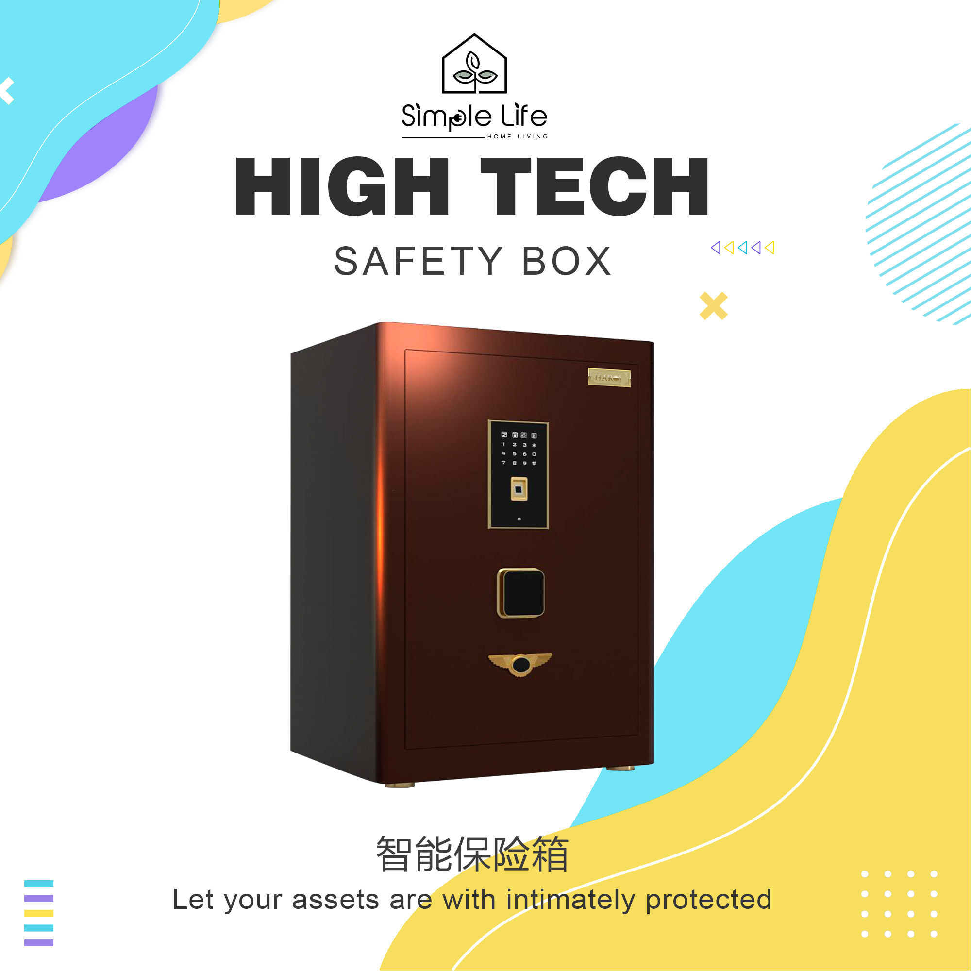 HAROJ Fingerprint Biometric Safety Box (New vers)