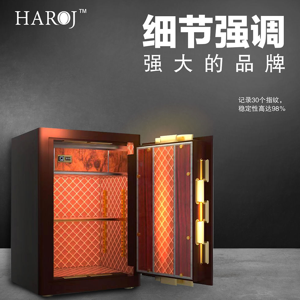 Thumbnail: HAROJ Fingerprint Biometric Safety Box (New vers)