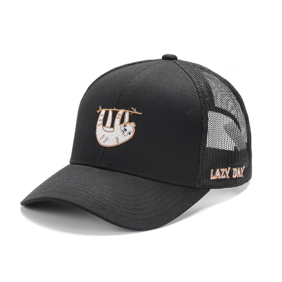 THE JC FAMILY: TOMY SLOTH MESHCAP/ TRUCKER CAP (BLACK)