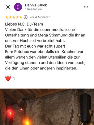 Google Bewertung für DJ N.C Event Service