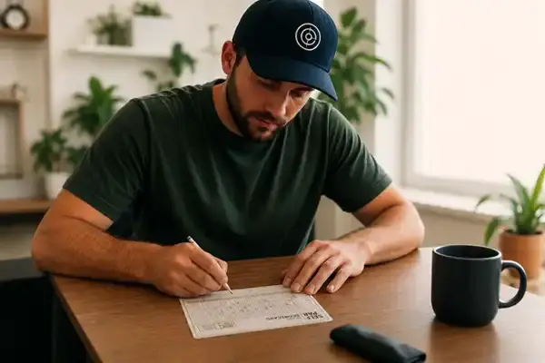 Using the physical habit tracker to build better habits through daily accountability.