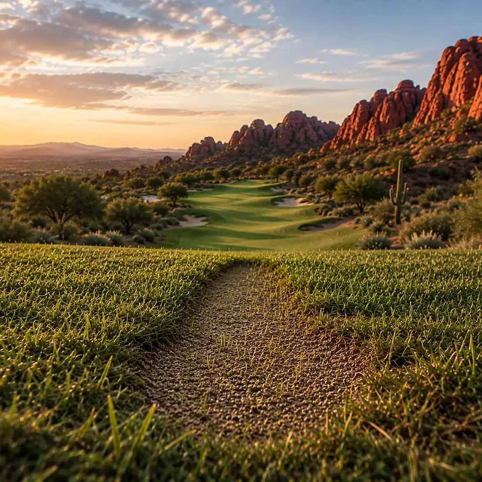 Golf course divot symbolizing how repairing small daily habits leads to lasting personal growth.