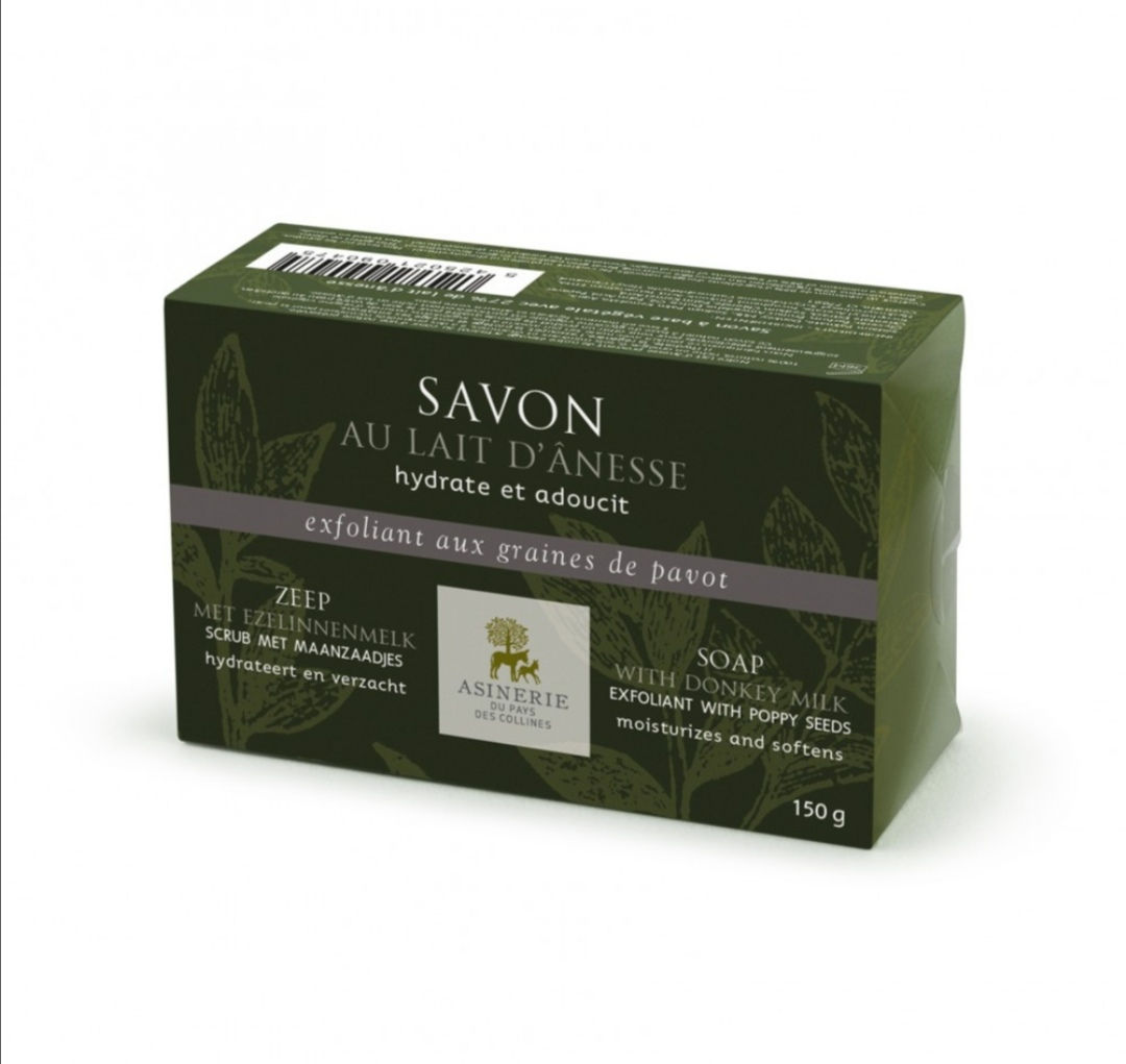 SAVON EXFLOLIANT AU LAIT D'ANESSE ET AUX GRAINES DE PAVOT 150G