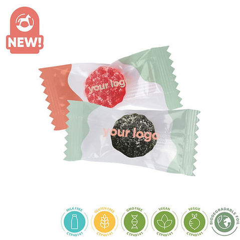 CARAMELLA GOMMOSA AZIENDALE PERSONALIZZATA GADGET PERSONALIZZABILI MORA E LAMPONE