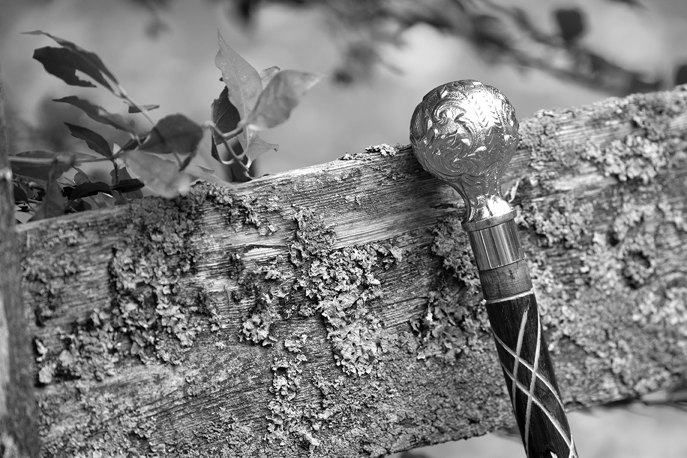 Distressed Plaid Walking Stick