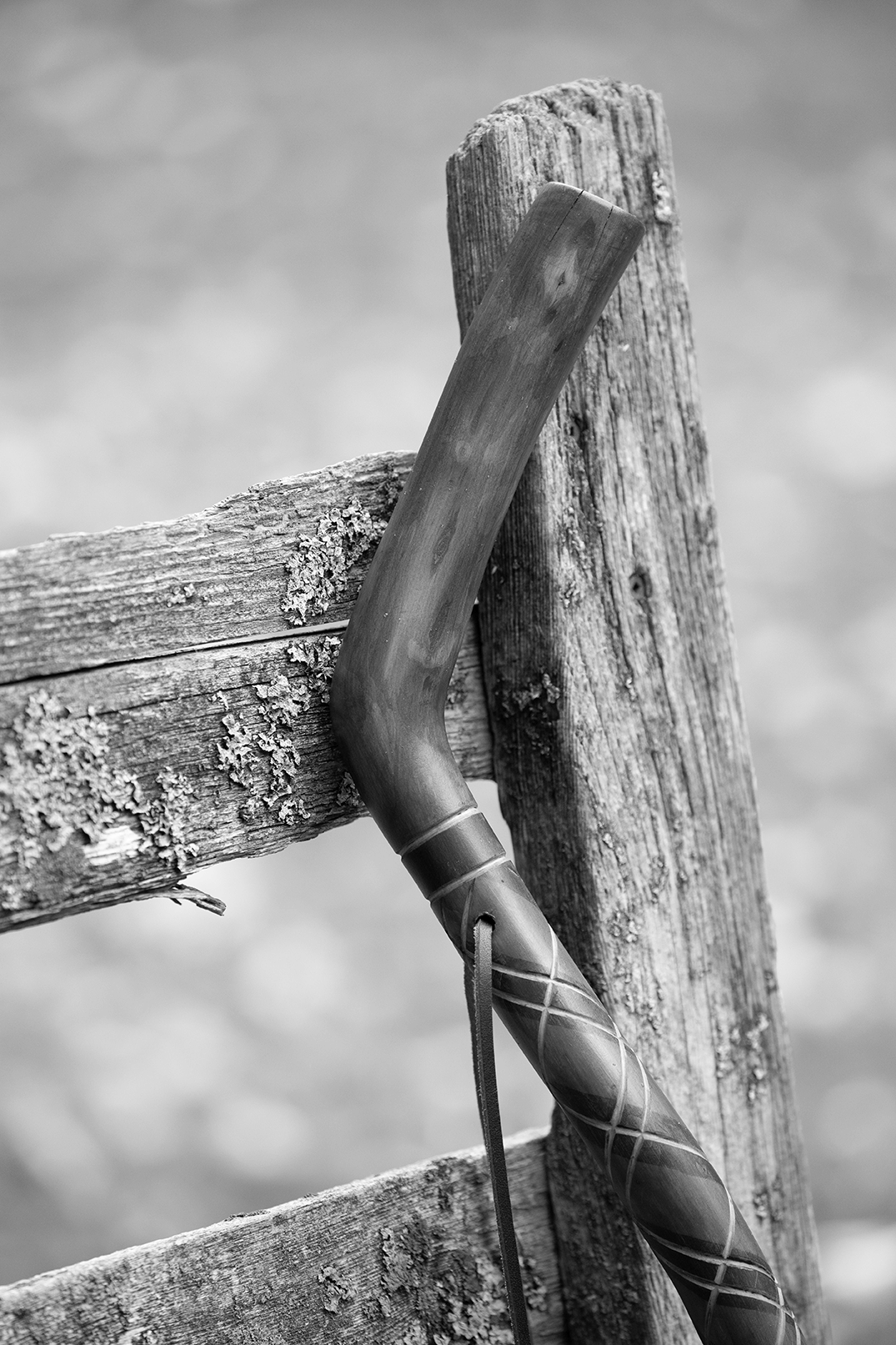 Distressed Plaid Walking Stick