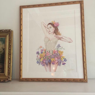 Watercolor Painting: Floral Ballerina
