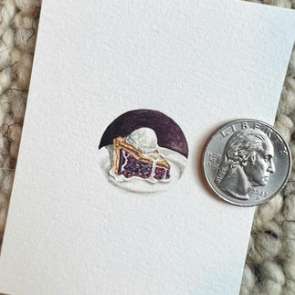 Miniature Watercolor Painting: Berry Pie