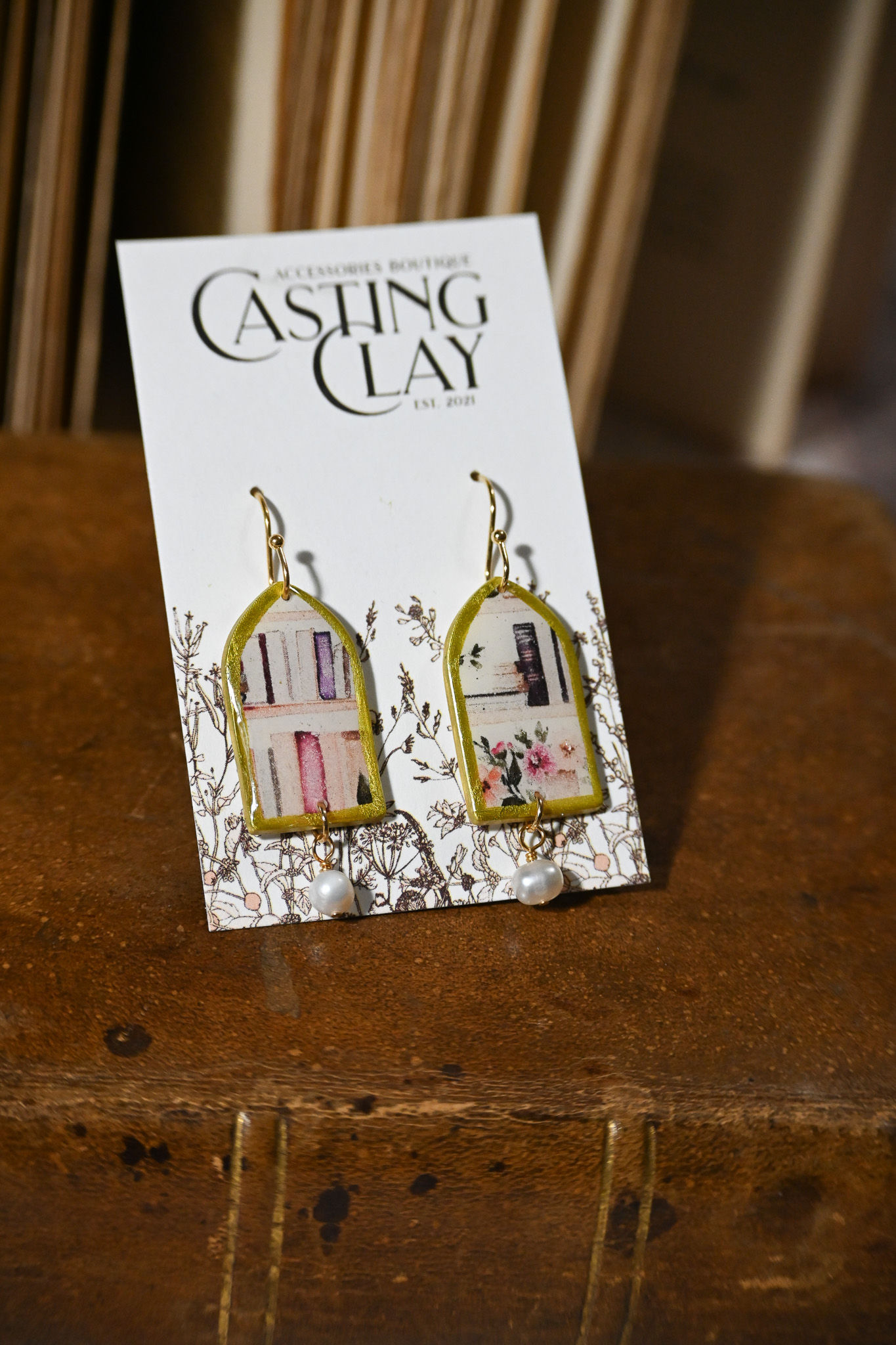 Vintage Bookcase Dangles & Studs