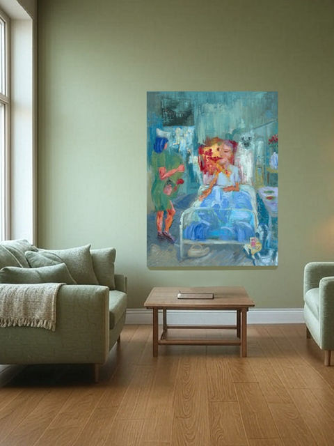 Room view of breaking the code painting