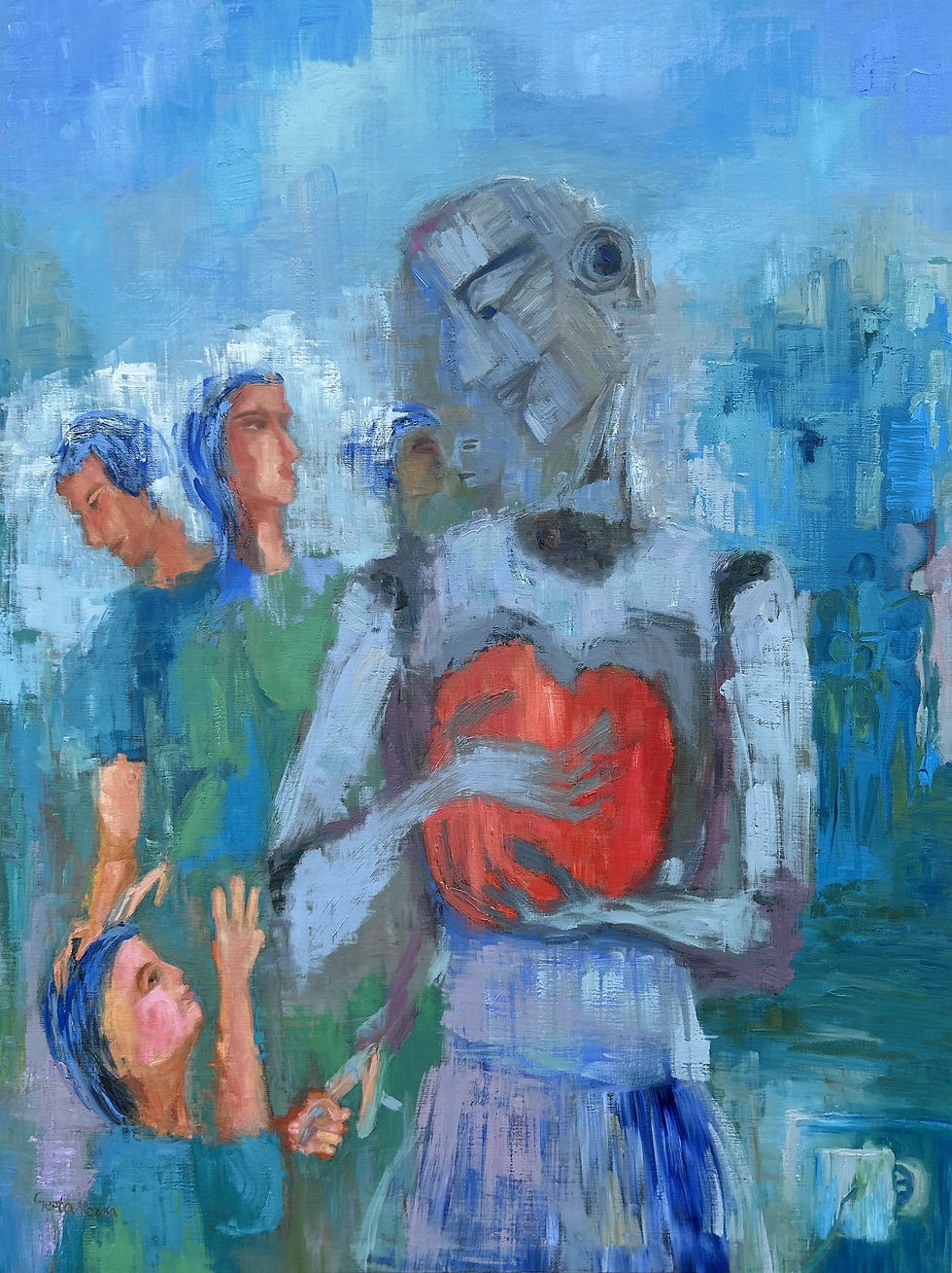 One plus one futuristic painting