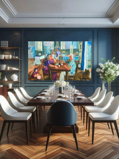 Indian old couple in interiors