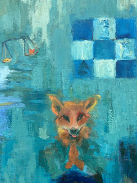 Along came a fox close up detail