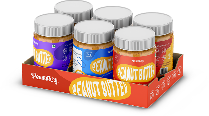 peanut butter six jars case mockup