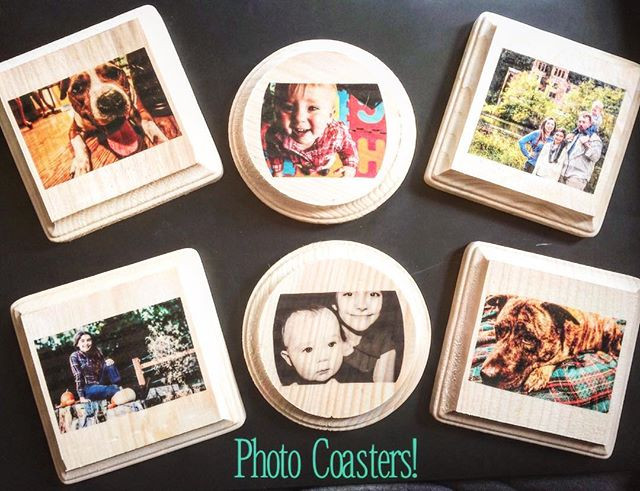 Wooden Photo Coasters,4pk