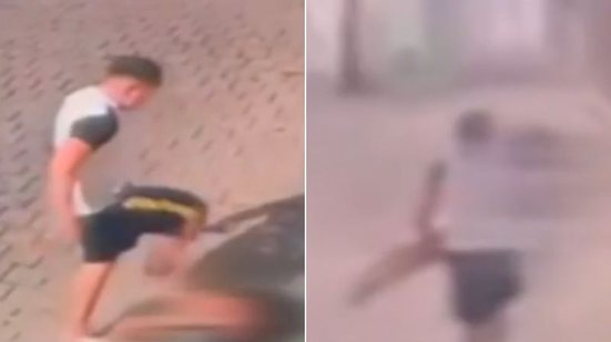 Grávida de 7 meses, adolescente é brutalmente agredida pelo namorado no meio da rua.