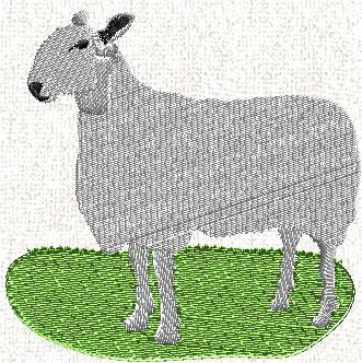 Blue Faced Leicester Ram sheep PES embroidery pattern