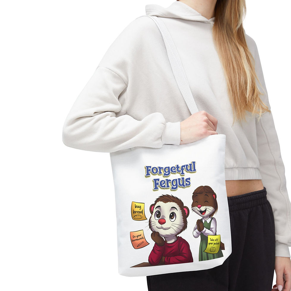 Thumbnail: Forgetful Fergus Tote Bag, Fun Animal Tote, Cute Gift, School Bag, Reusable Bag