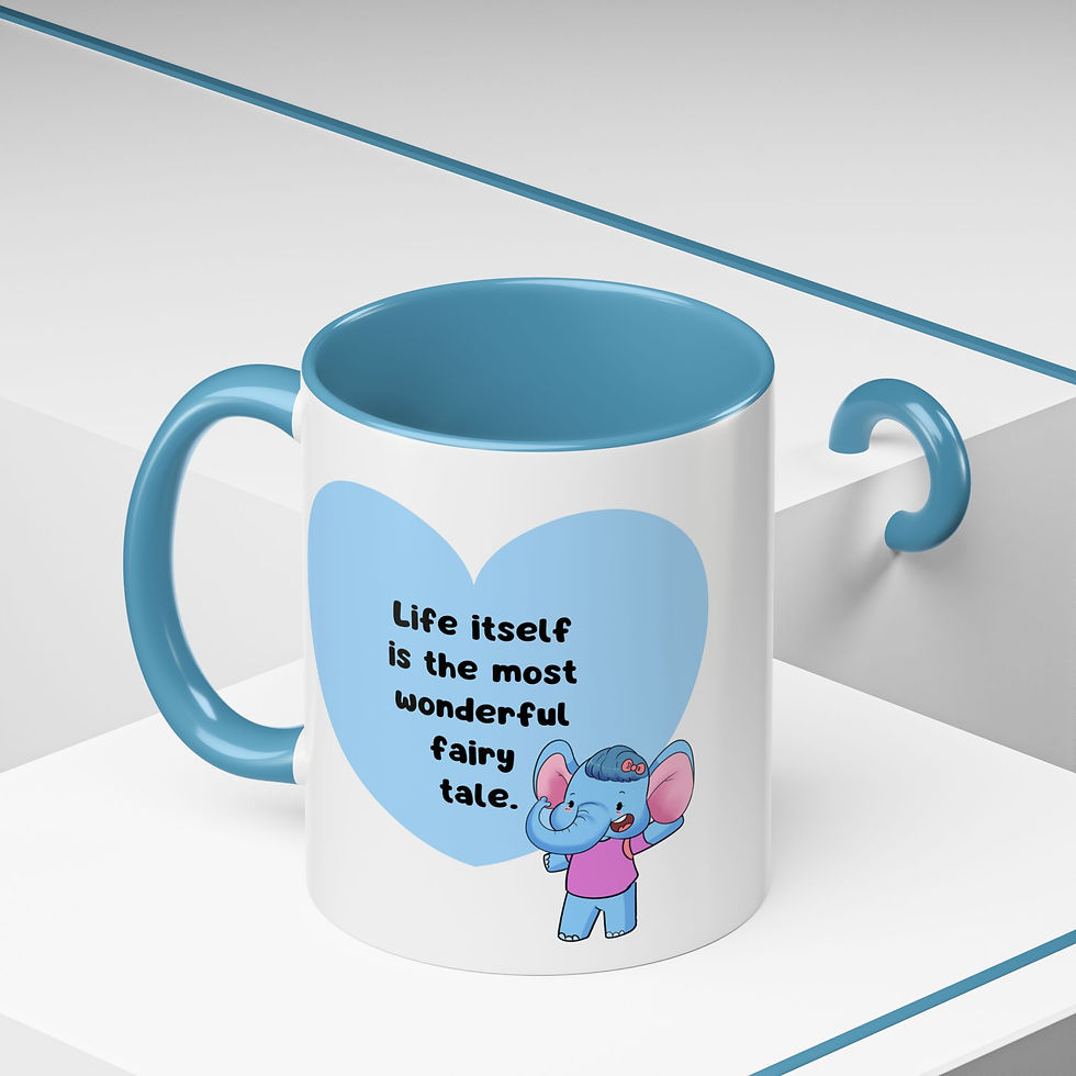 Thumbnail: Pretty Accent Mug, Ellie the Elephant Accent Coffee Mug (11 oz) with Life Quote