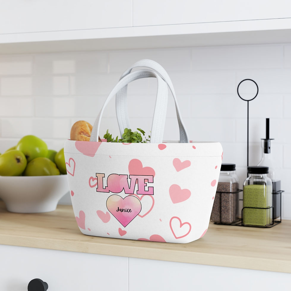 Thumbnail: Pink Love Personalised Lunch Bag