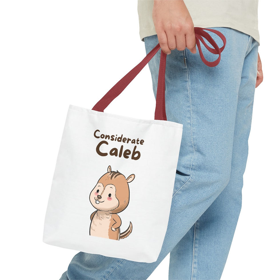 Thumbnail: Considerate Caleb Tote Bag (AOP), Eco-Friendly Tote Bag, Sustainable Tote Bag