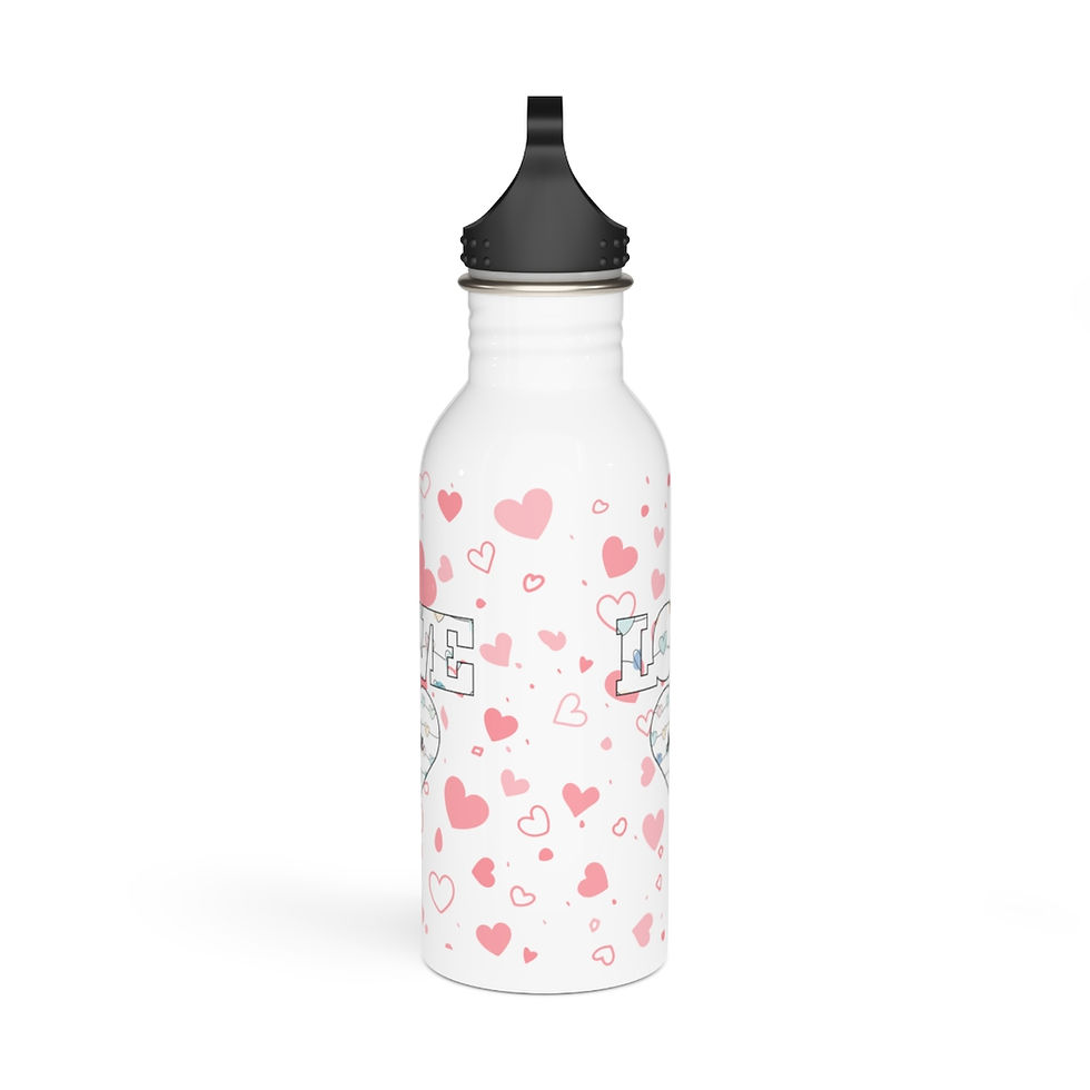 Thumbnail: White Love Personalised Stainless Steel Water Bottle