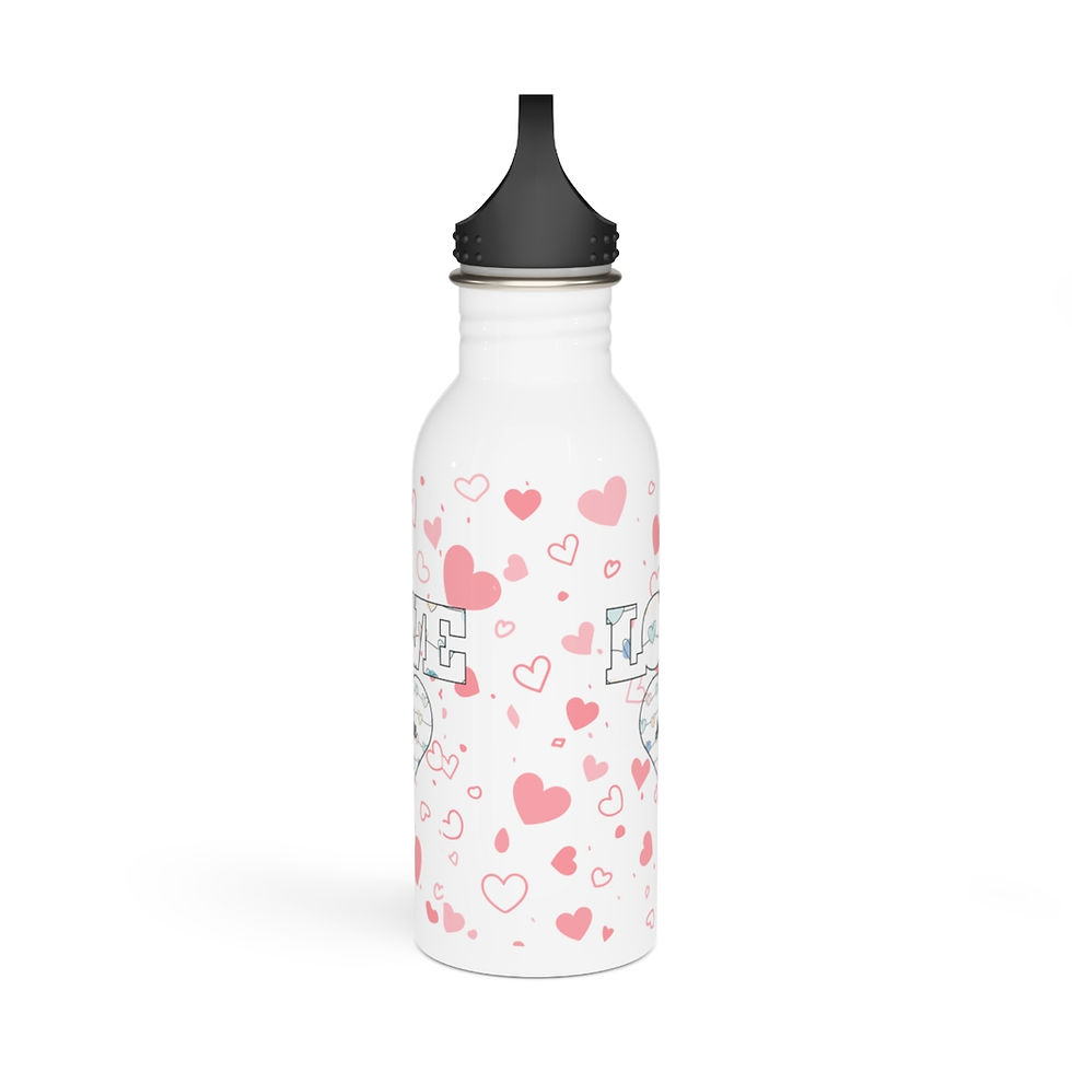 Thumbnail: White Love Personalised Stainless Steel Water Bottle