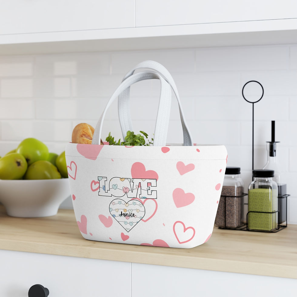 Thumbnail: White Love Personalised Lunch Bag