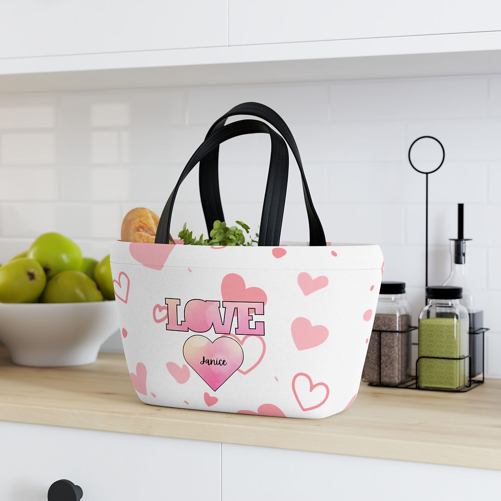 Thumbnail: Pink Love Personalised Lunch Bag