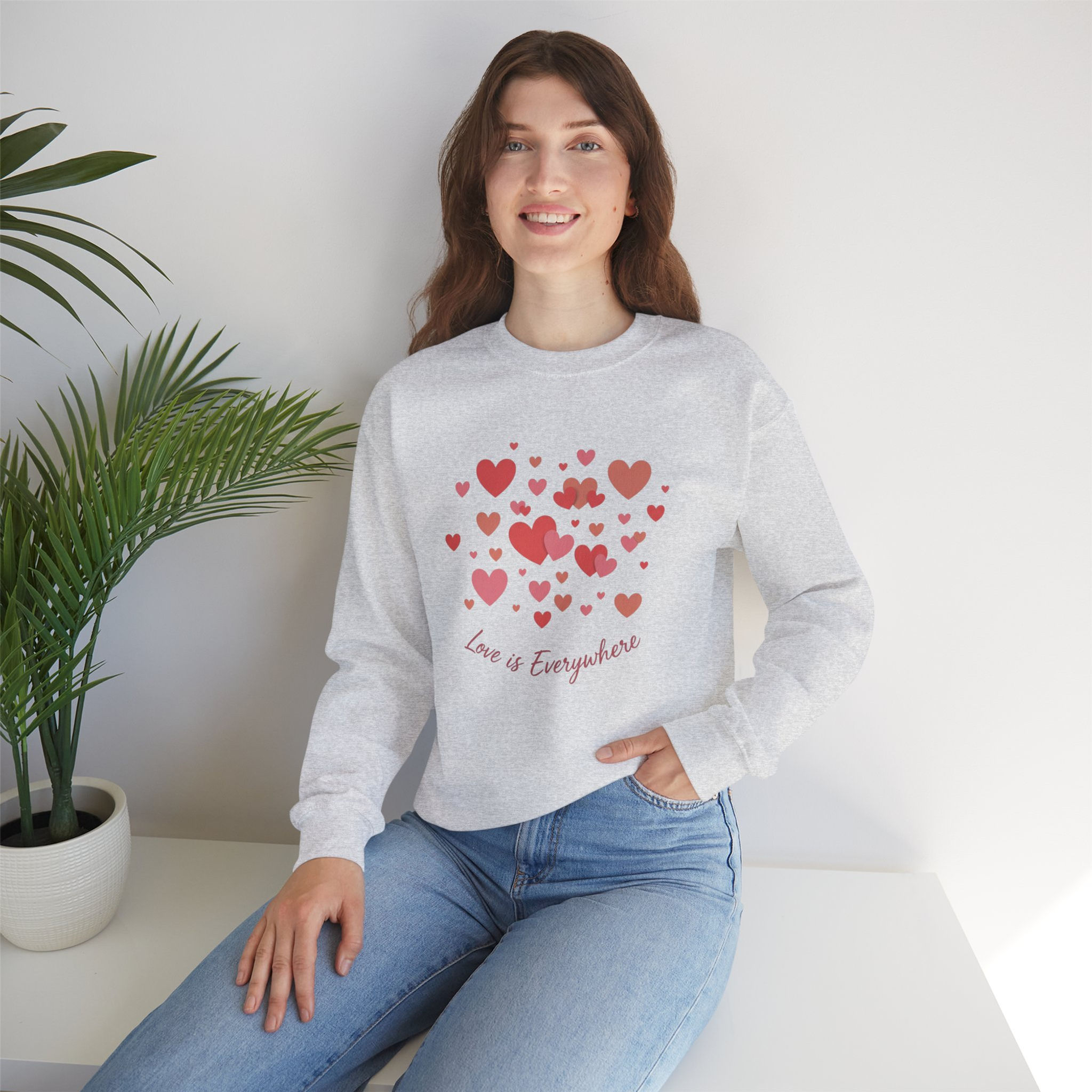 Tiny Heart Confetti Crewneck Sweatshirt | tiny heart design, valentine doodle