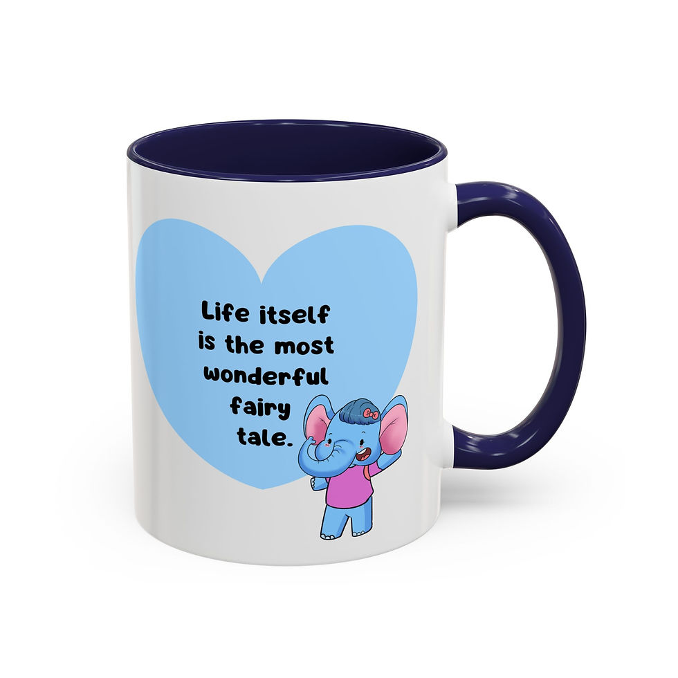 Thumbnail: Pretty Accent Mug, Ellie the Elephant Accent Coffee Mug (11 oz) with Life Quote