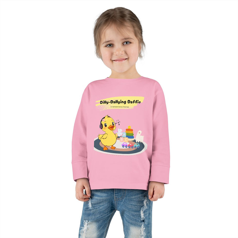 Thumbnail: Dilly-Dallying Daffie - Toddler Long Sleeve Tee