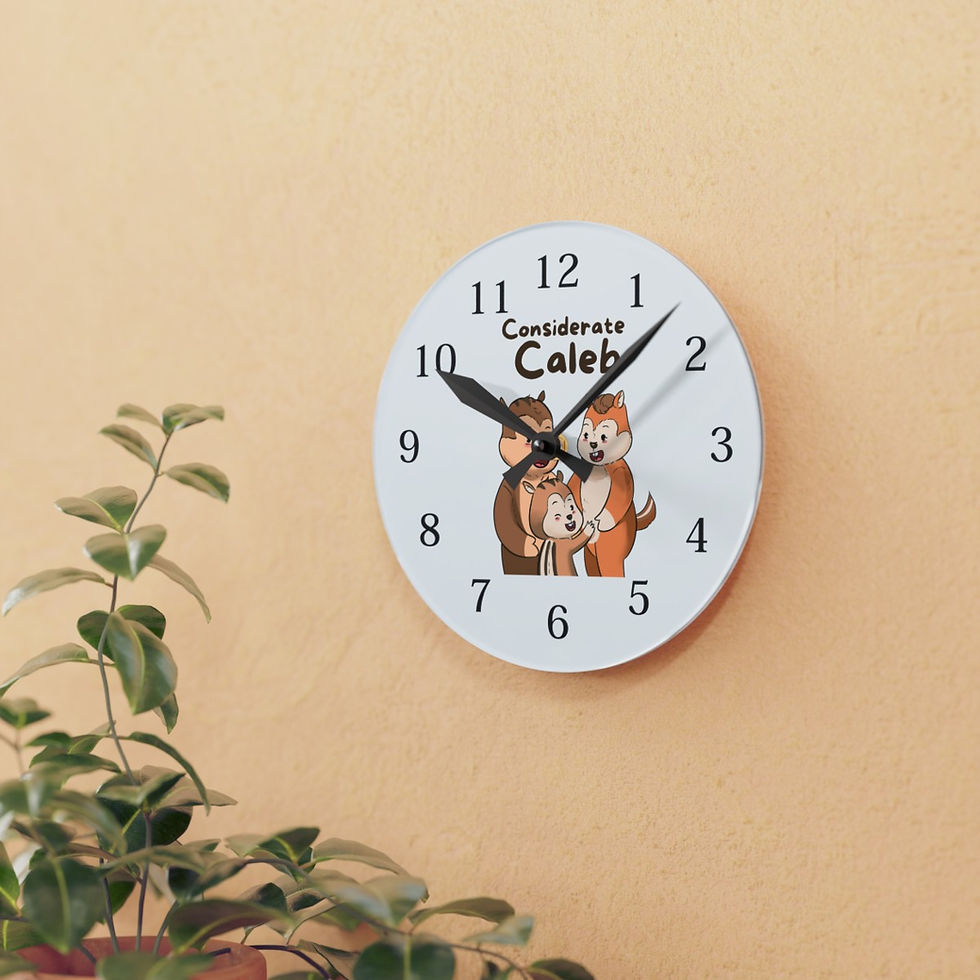 Thumbnail: Considerate Caleb - Acrylic Wall Round Clock (Mockup 1)