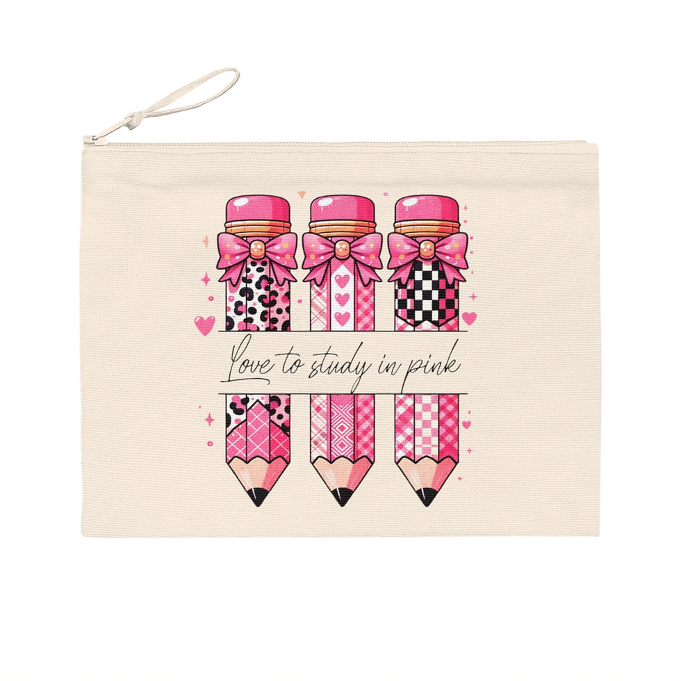 Thumbnail: Love to Study in Pink Pencil Case, Eco Friendly, Reduce Reuse Recycle