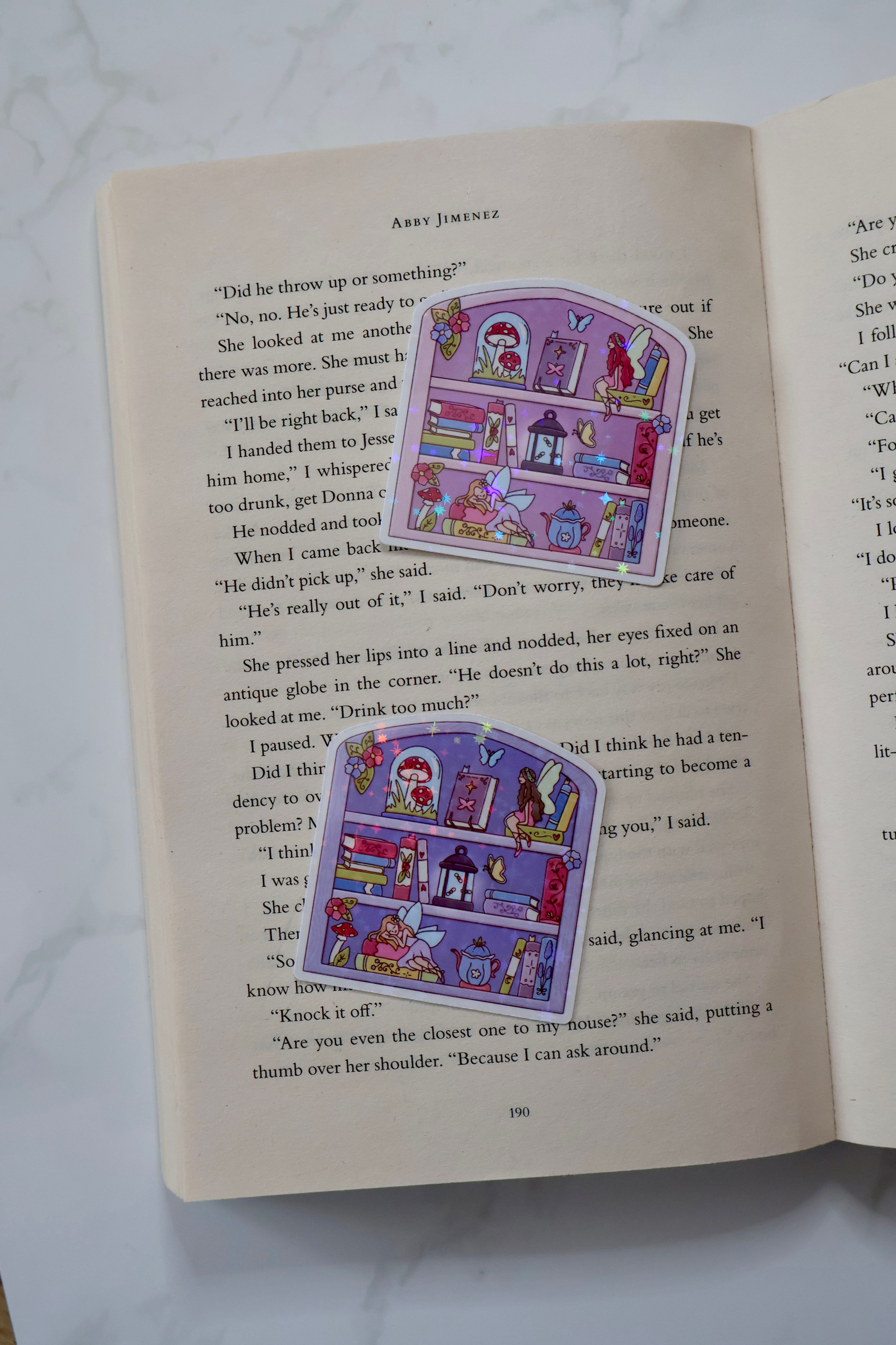 Fairy Bookshelf Sparkly Sticker