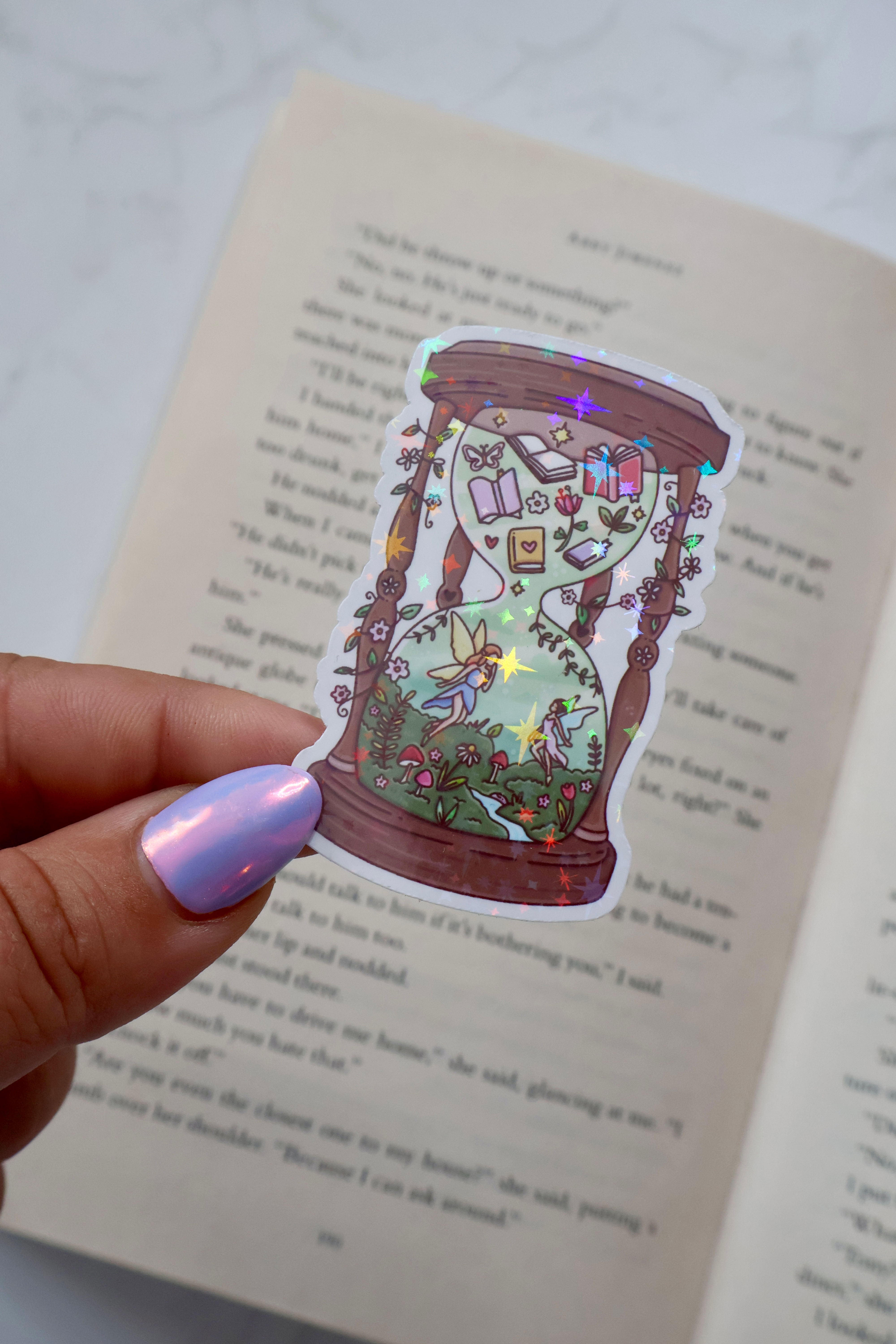 Fairy Hourglass Sparkly Sticker