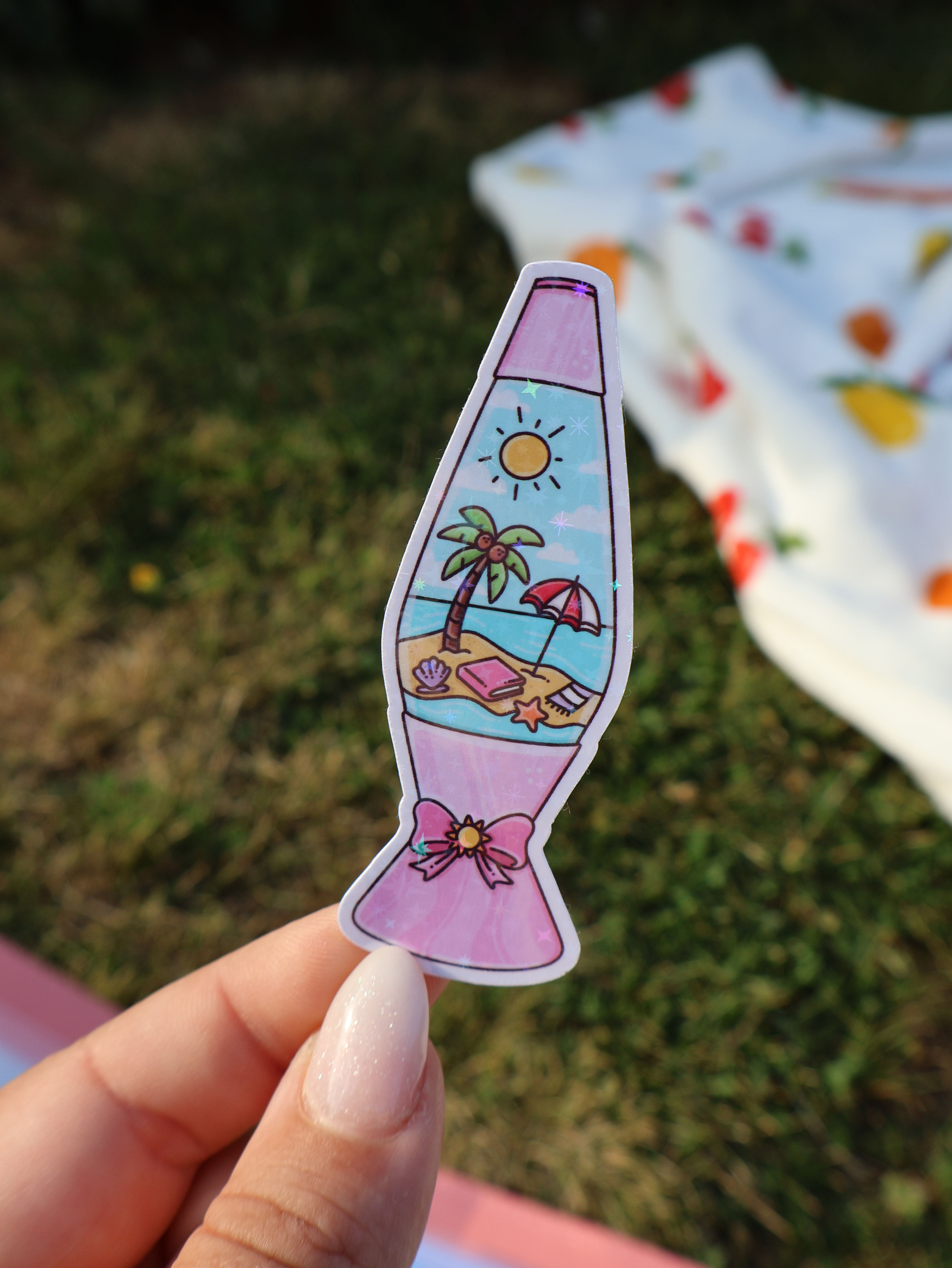 Summer Lamp Sparkly Sticker