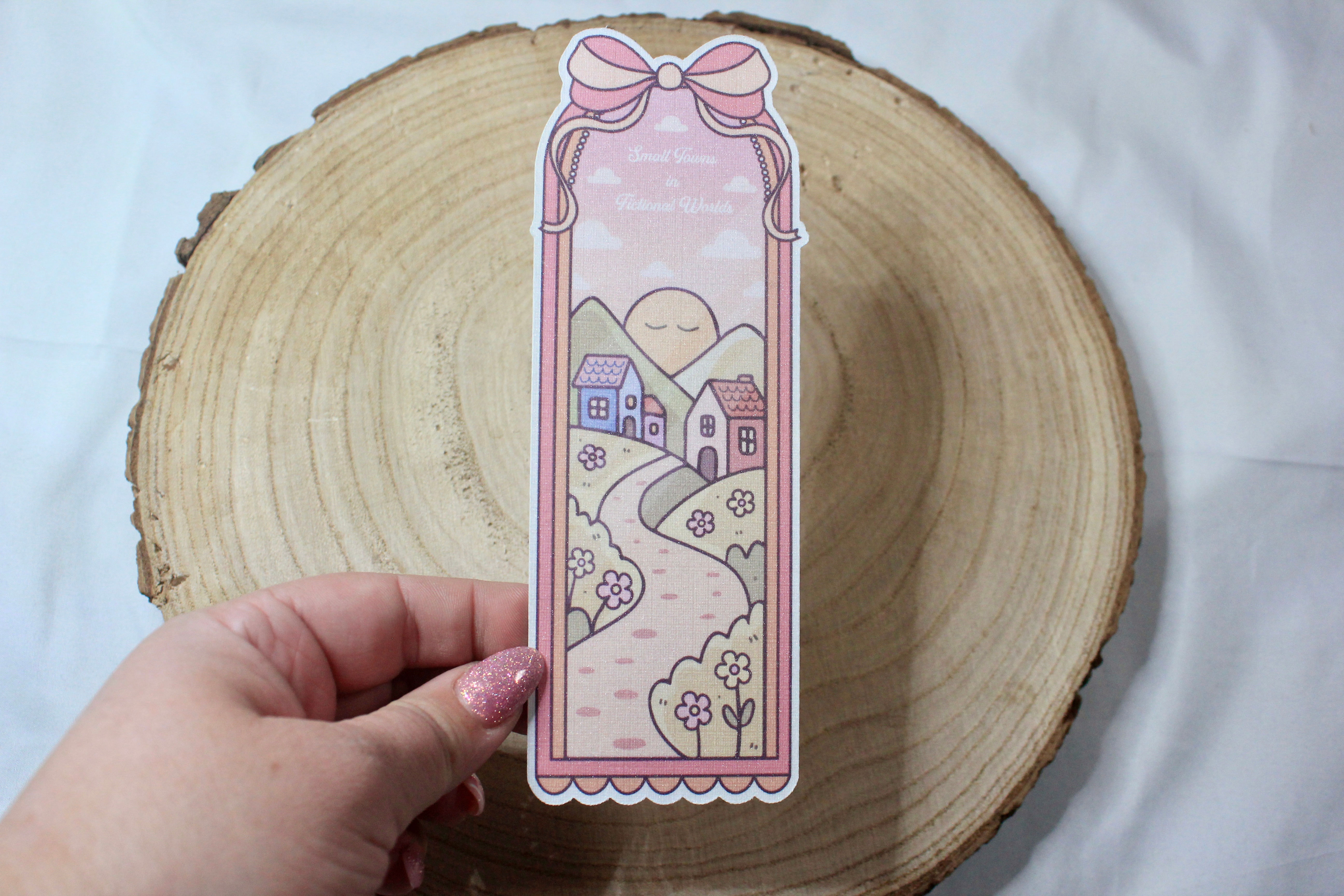 Small Town Romance Glitter Bookmark
