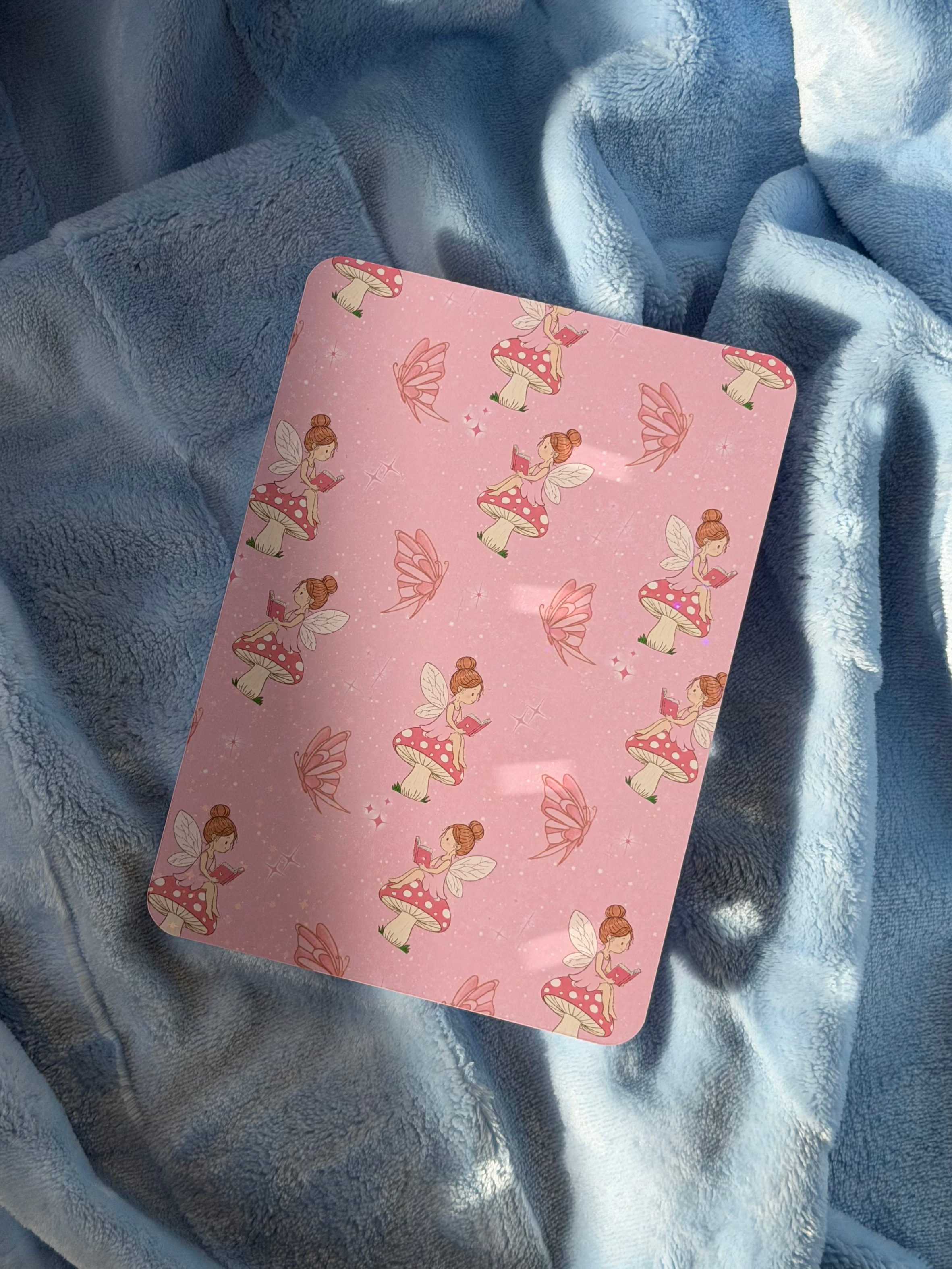 Pink Fairy Reading Sparkly Kindle Insert