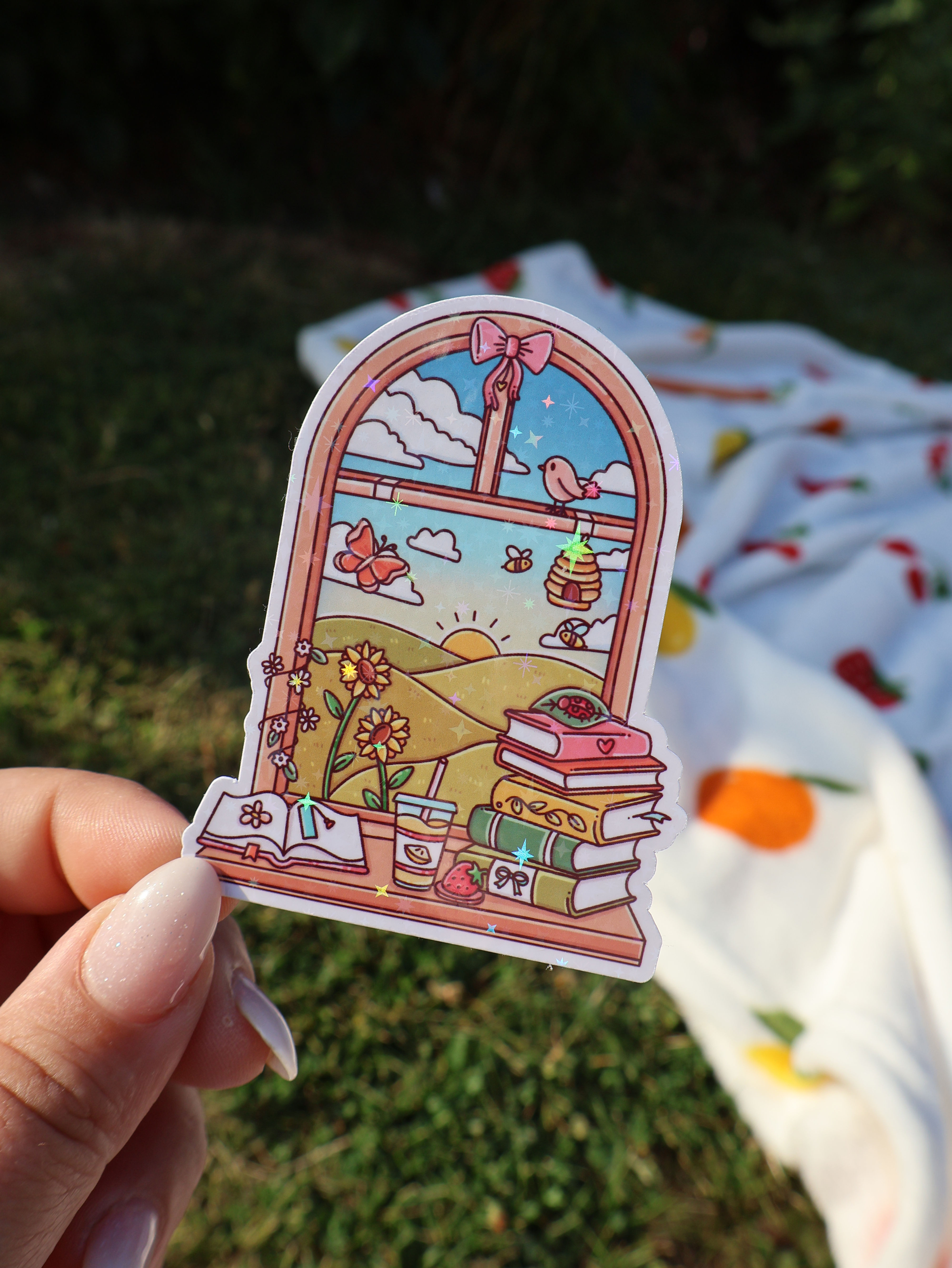 Summer Window Sparkly Sticker