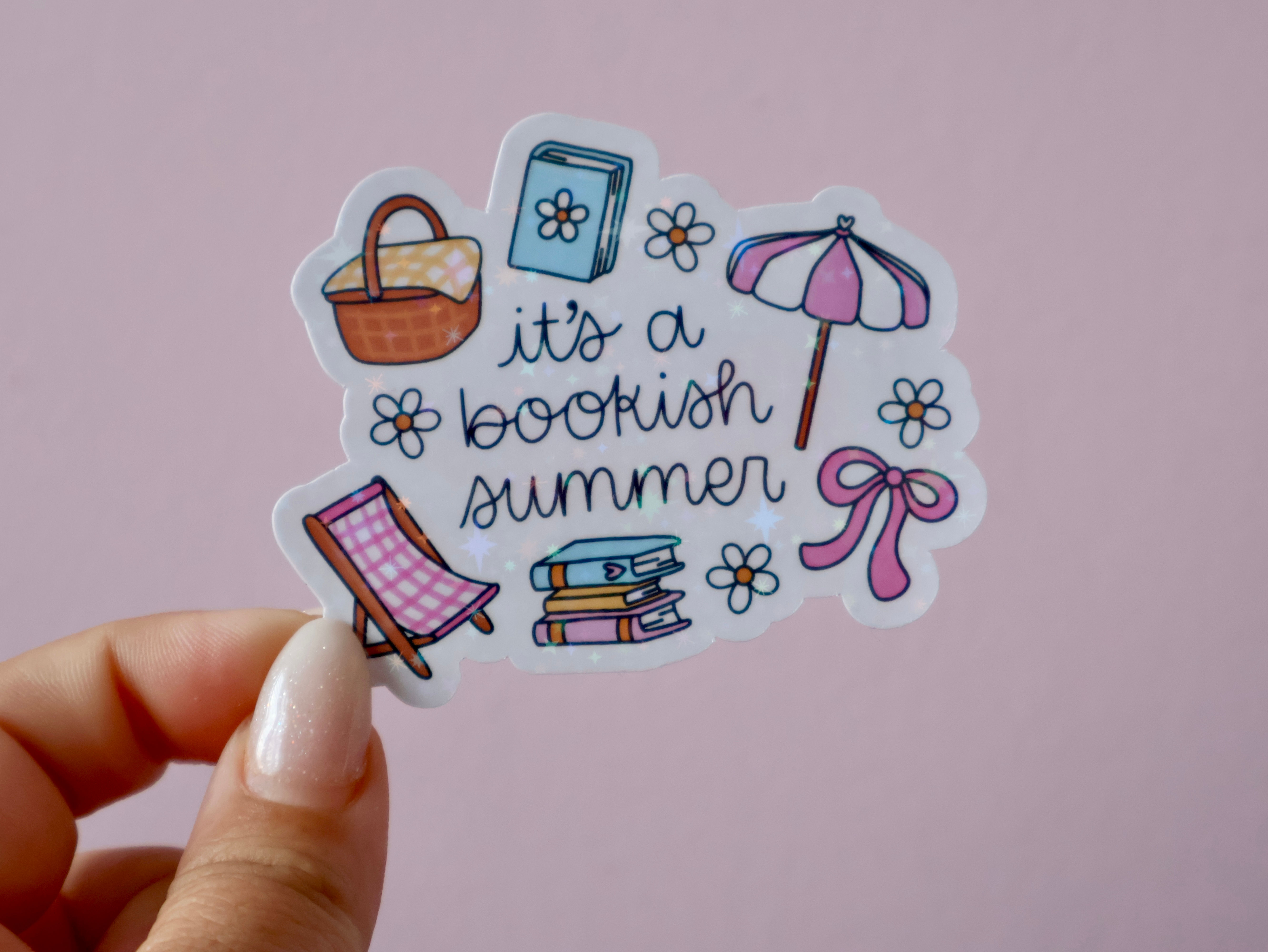 It's a Bookish Summer Sparkly Sticker
