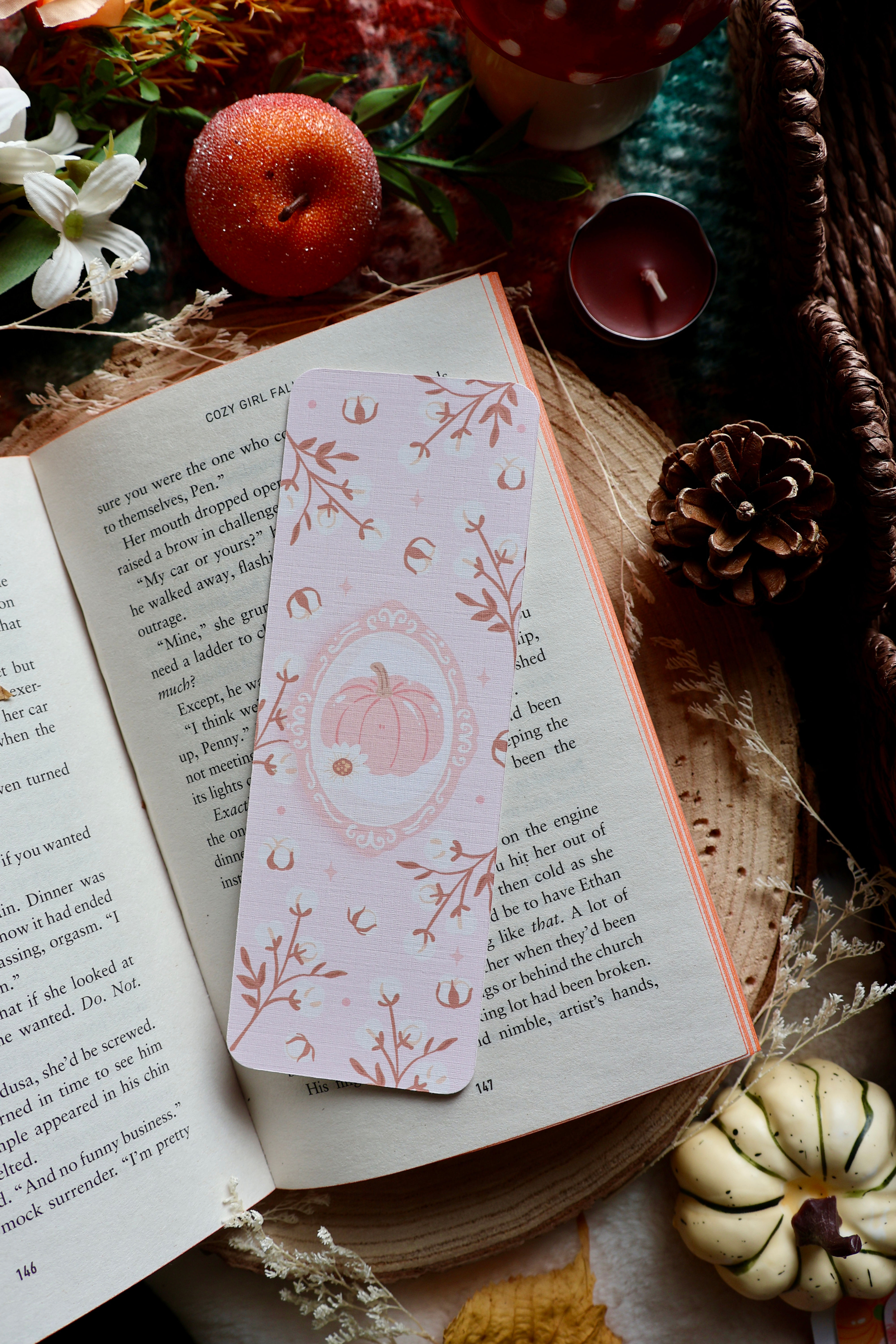 Pink Pumpkin Bookmark