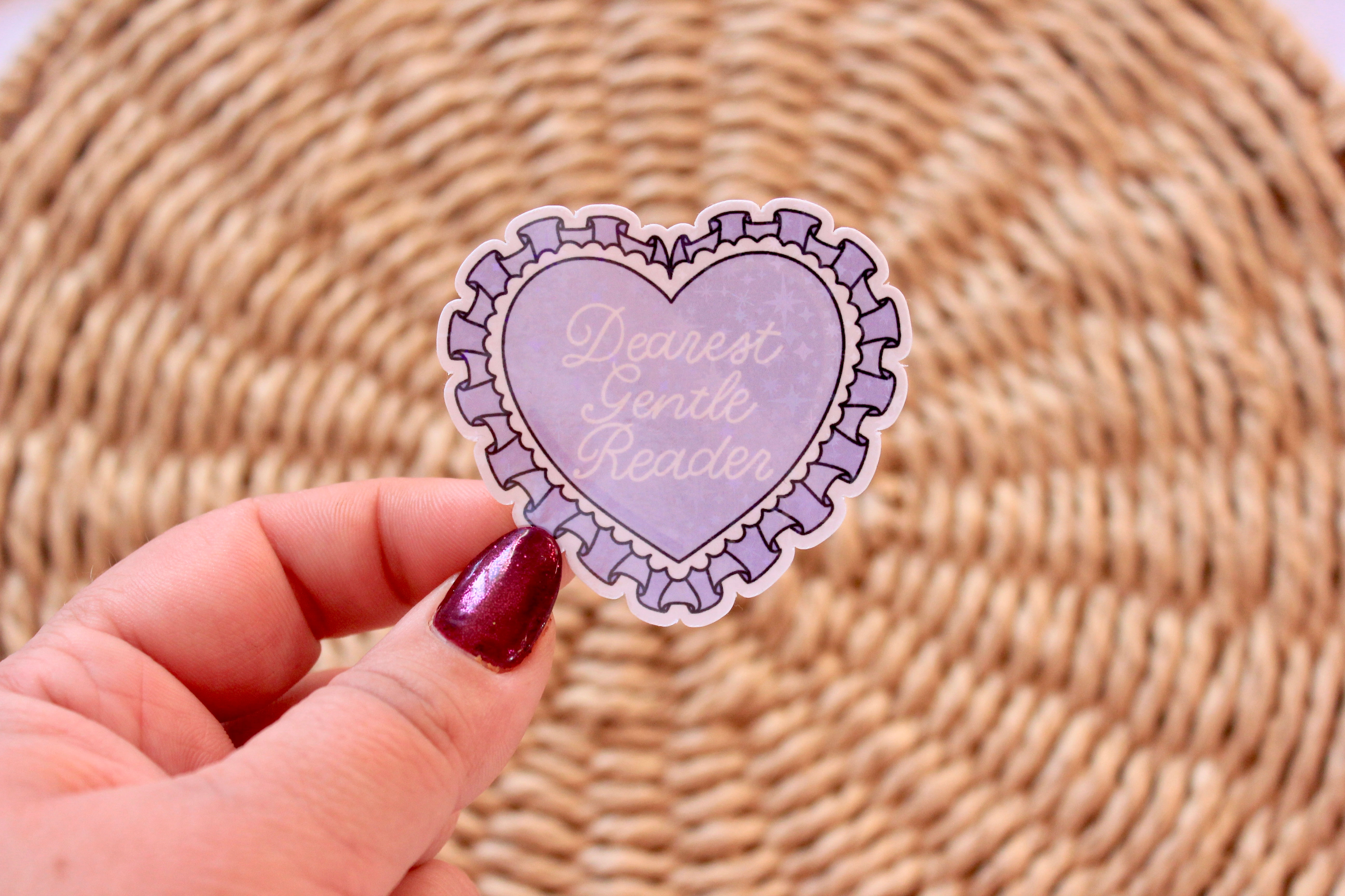 Purple Gentle Reader Sparkly Sticker