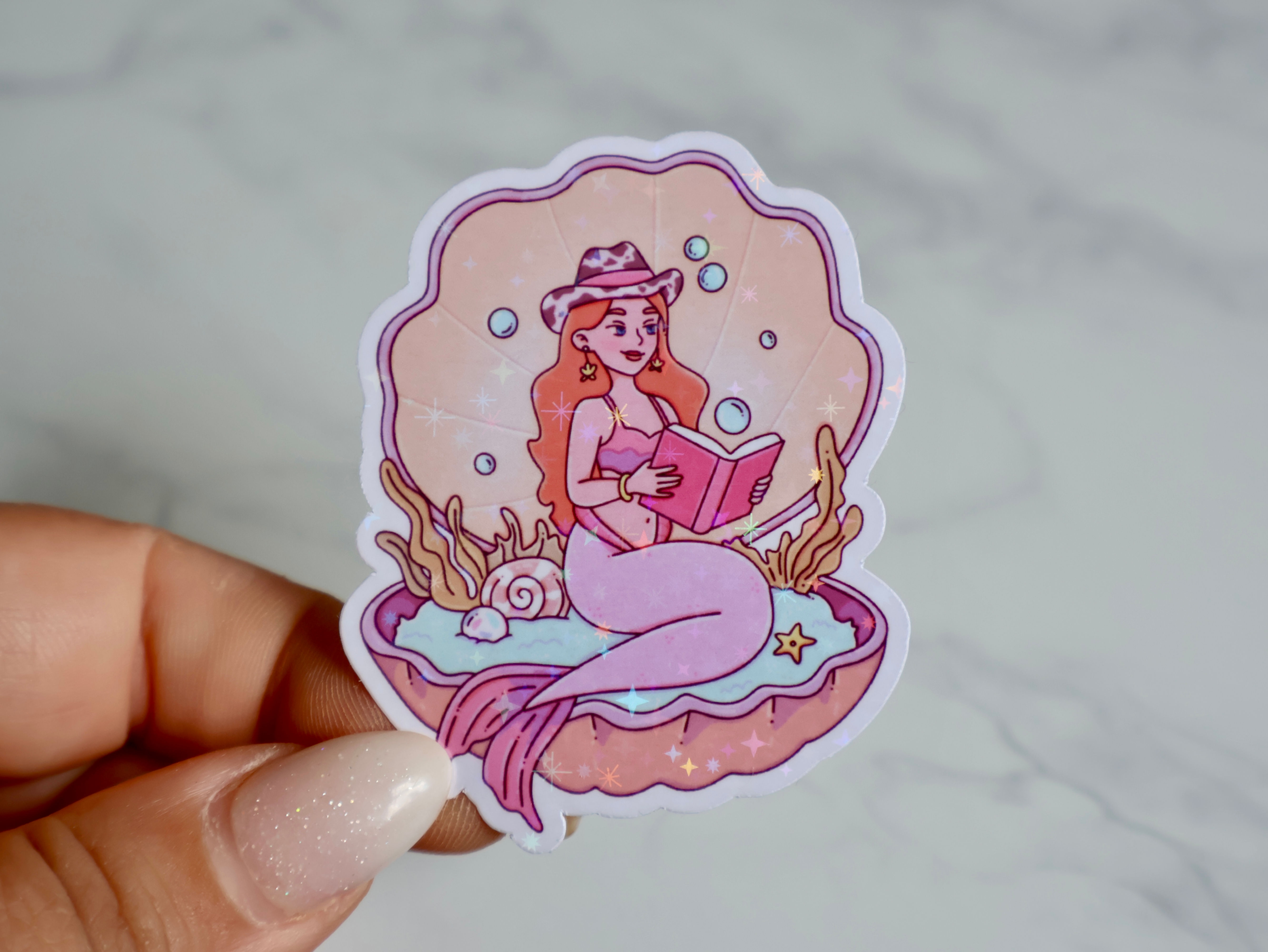 Coastal Cowgirl Sparkly Sticker