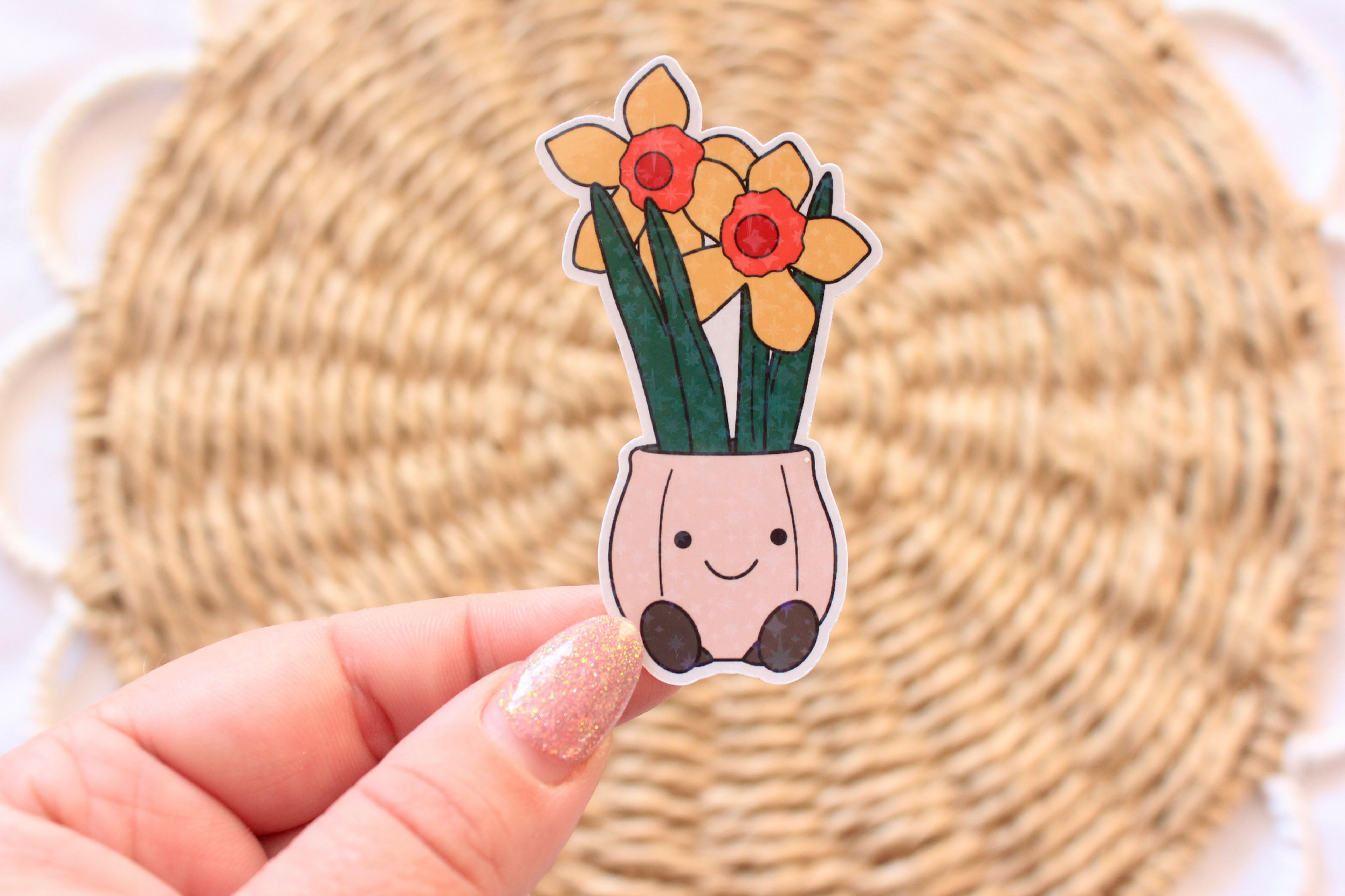 Daffodils Sparkly Sticker