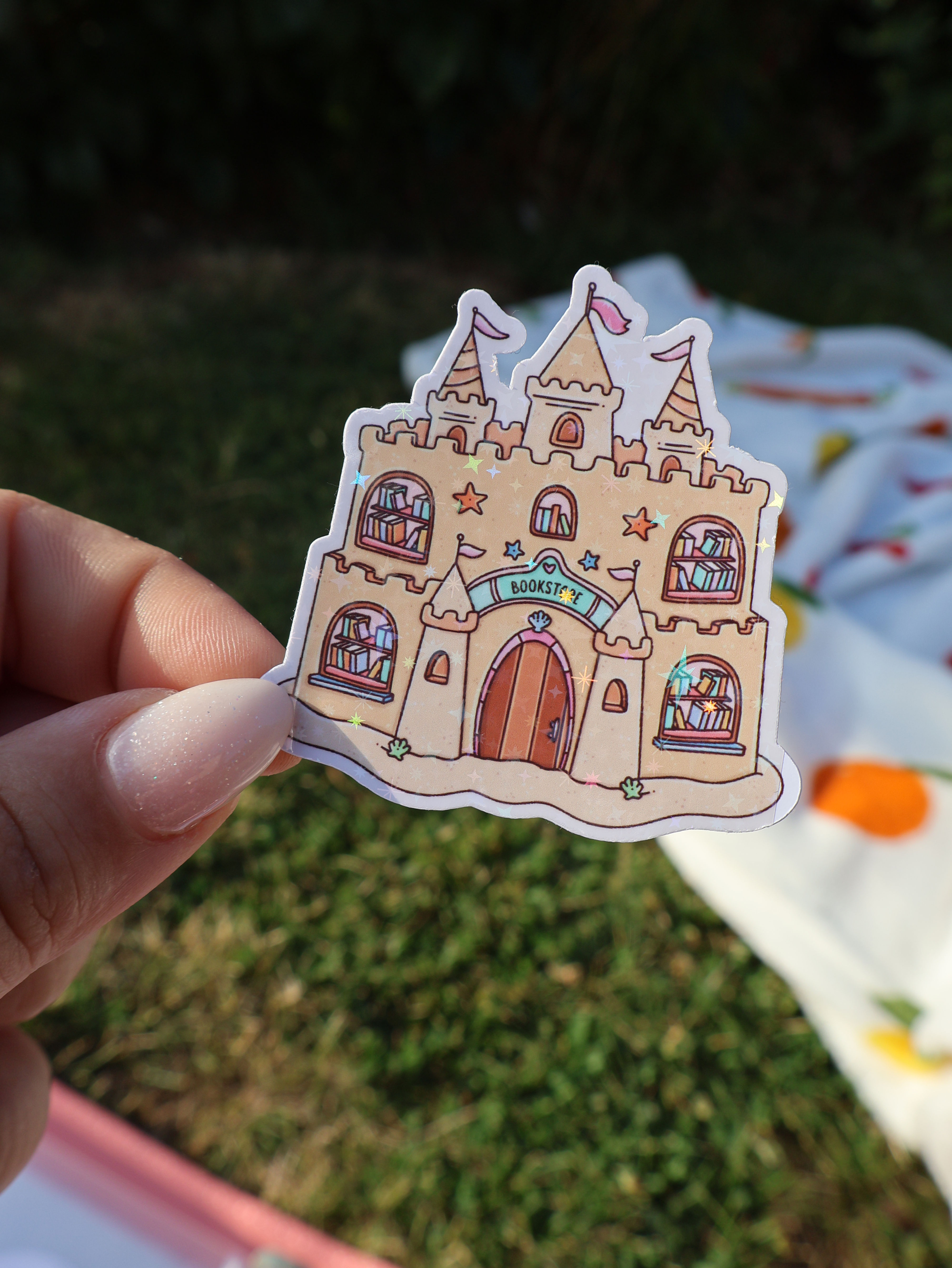 Sandcastle Sparkly Sticker
